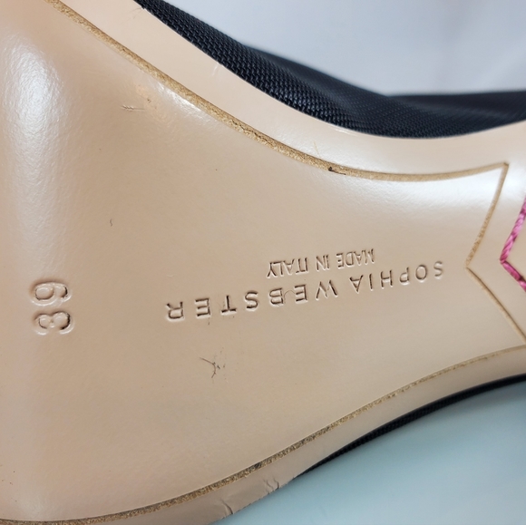 NWT$650 SOPHIA WEBSTER Jasmine Crystal Point Cap Toe Suede Mesh Pump Heel 39 8.5 - Picture 14 of 16